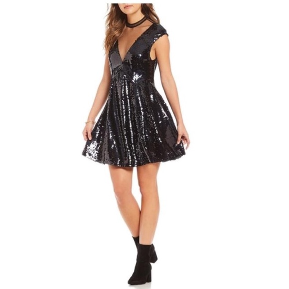 Free people Coachella Dance Till Dawn Black sequin dress Sz.XS - Picture 14 of 16